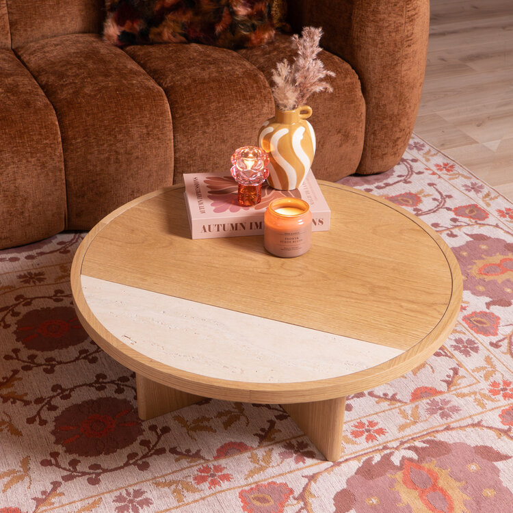 Salontafel Maeva Ø80 cm naturel eiken