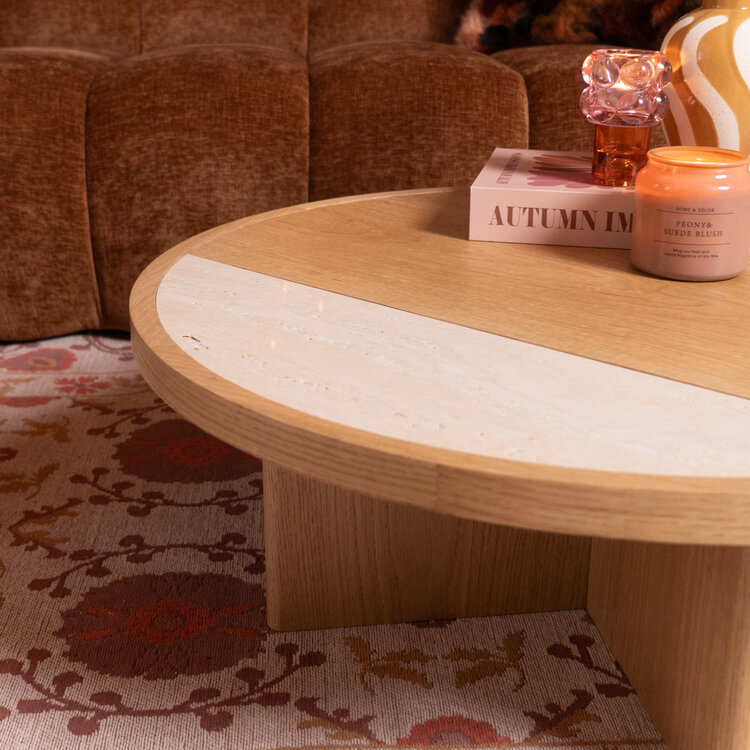 Salontafel Maeva Ø80 cm naturel eiken