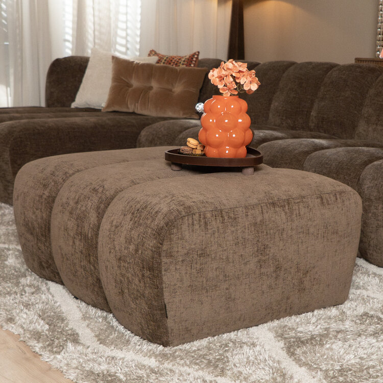 Hocker Luca chenille mocha