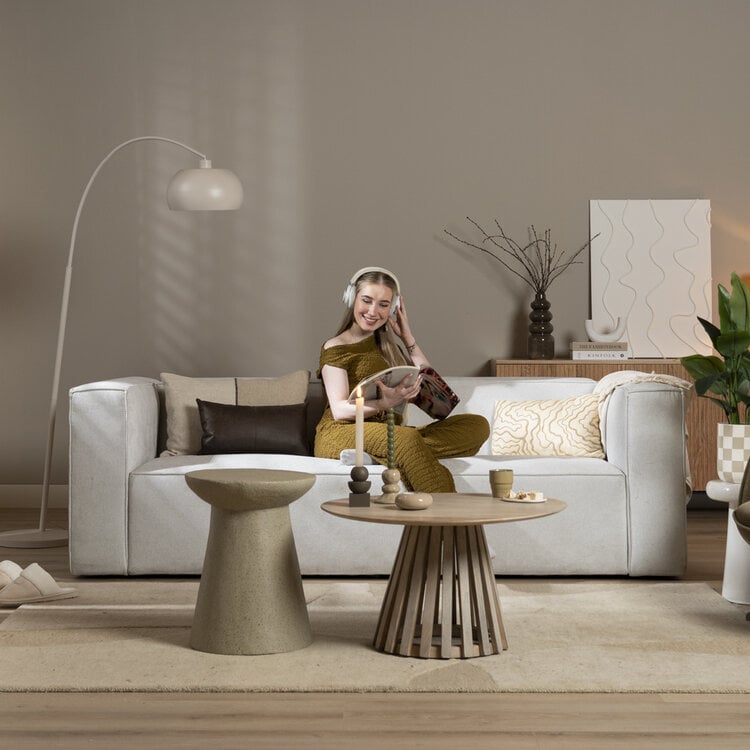 Scandinavische bank Memphis 3-zits off white stof gemêleerd