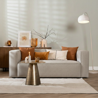 2,5-zits bank Memphis taupe stof chenille