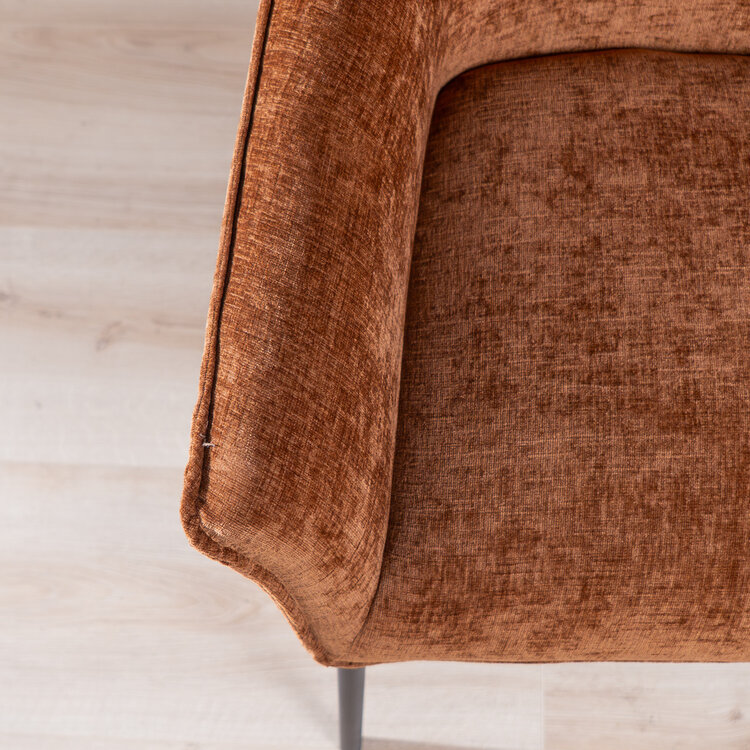 Eetkamerstoel Nubo chenille koper