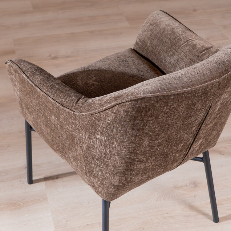 Eetkamerstoel Nubo chenille mocha