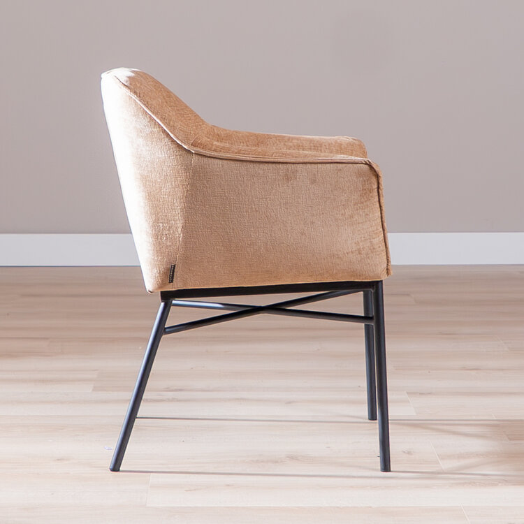 Eetkamerstoel Nubo chenille peach