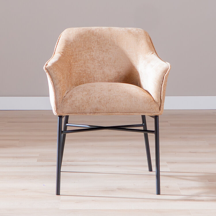 Eetkamerstoel Nubo chenille peach