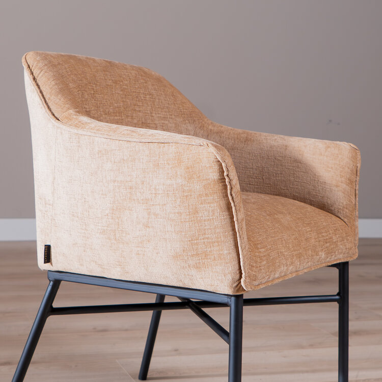 Eetkamerstoel Nubo chenille peach