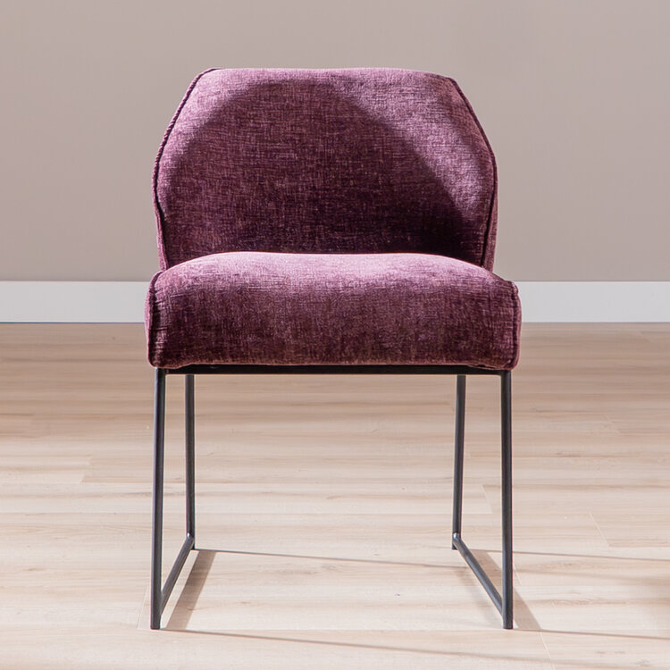 Eetkamerstoel Momo chenille paars
