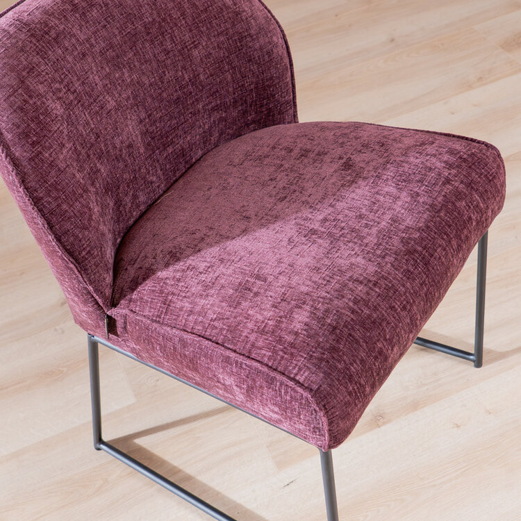 Eetkamerstoel Momo chenille paars