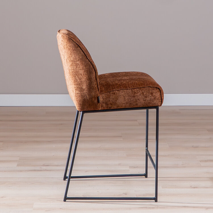 Barkruk Momo chenille koper 73 cm