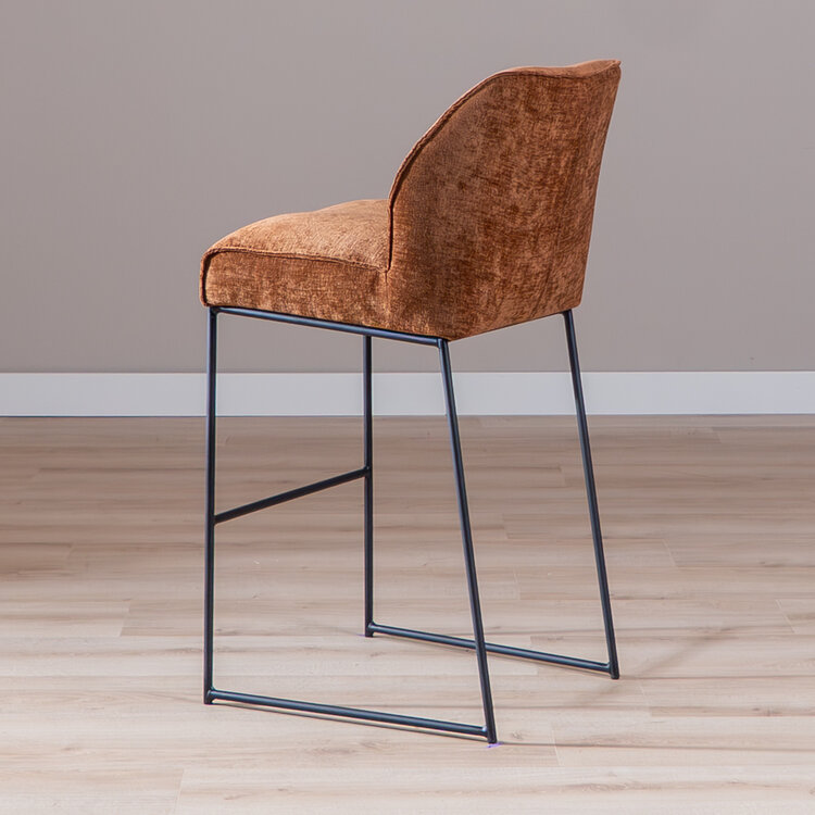 Barkruk Momo chenille koper 85 cm