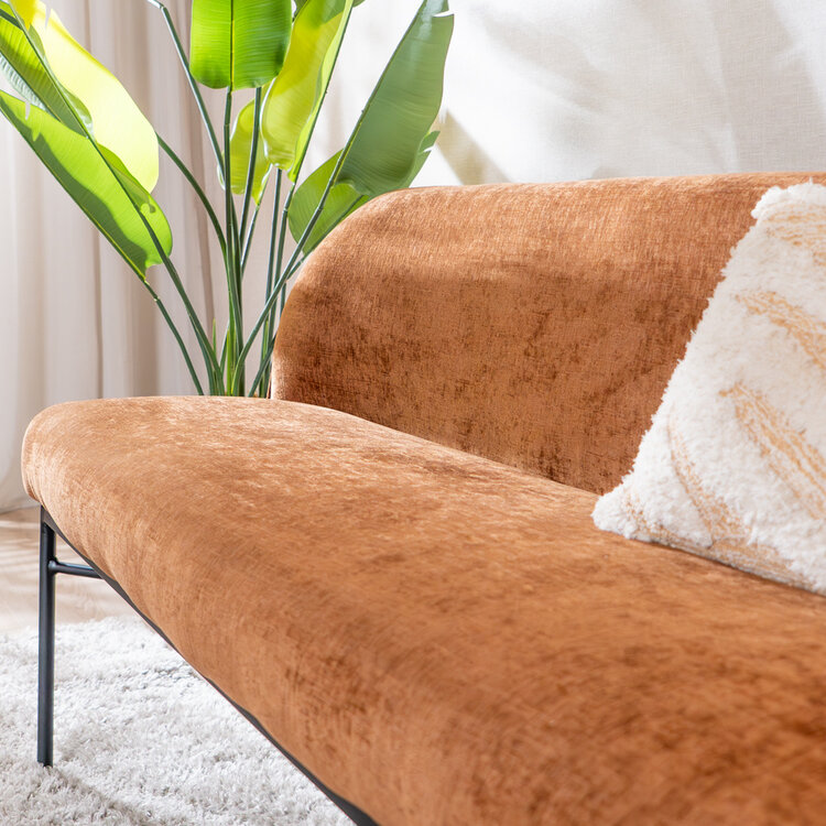 Eetkamerbank Momo chenille koper 185 cm