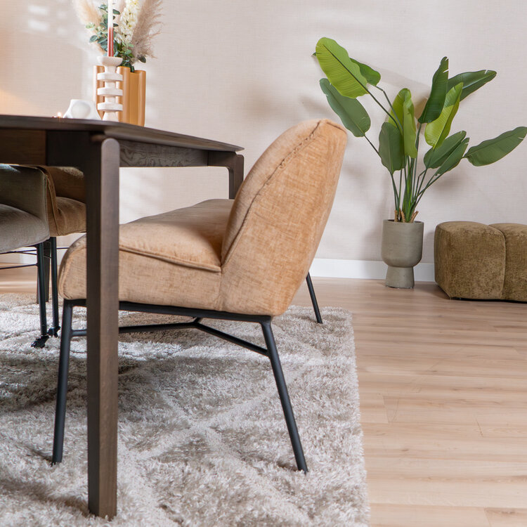 Eetkamerbank Momo chenille peach 155 cm