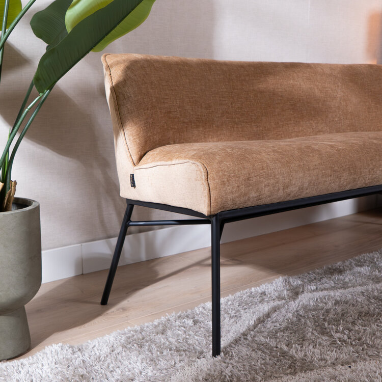 Eetkamerbank Momo chenille peach 220 cm