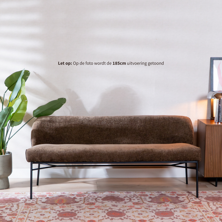 Eetkamerbank Momo chenille mocha 220 cm
