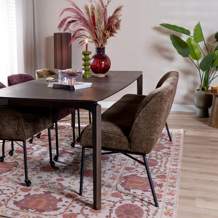 Eetkamerbank Momo chenille mocha 220 cm