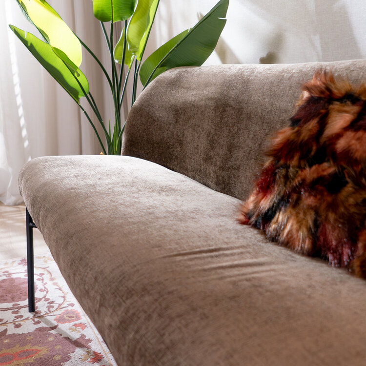 Eetkamerbank Momo chenille mocha 220 cm