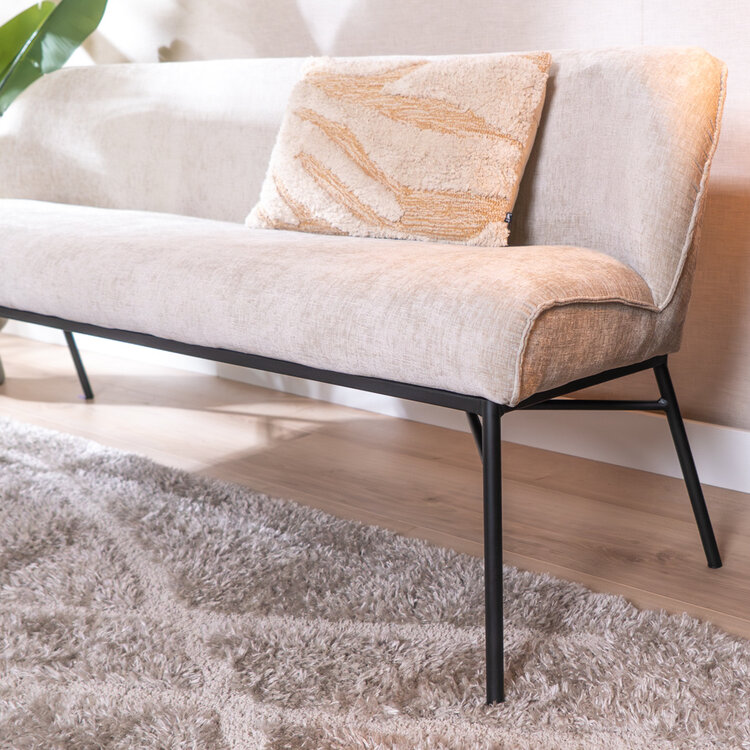Eetkamerbank Momo chenille sand 155 cm