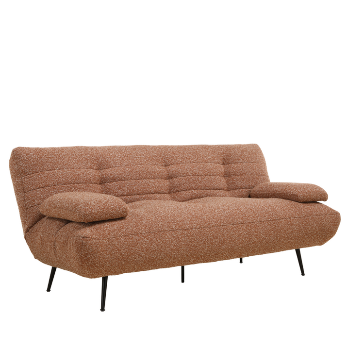 Slaapbank 1 persoons Mira terracotta bouclé mélange