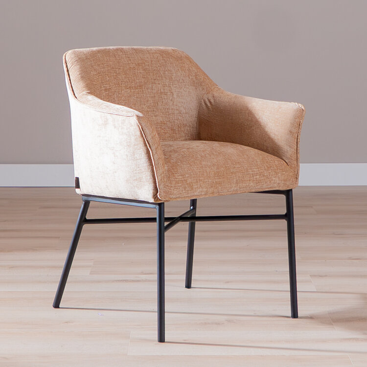 Eetkamerstoel Nubo chenille peach