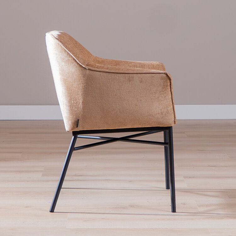 Eetkamerstoel Nubo chenille peach