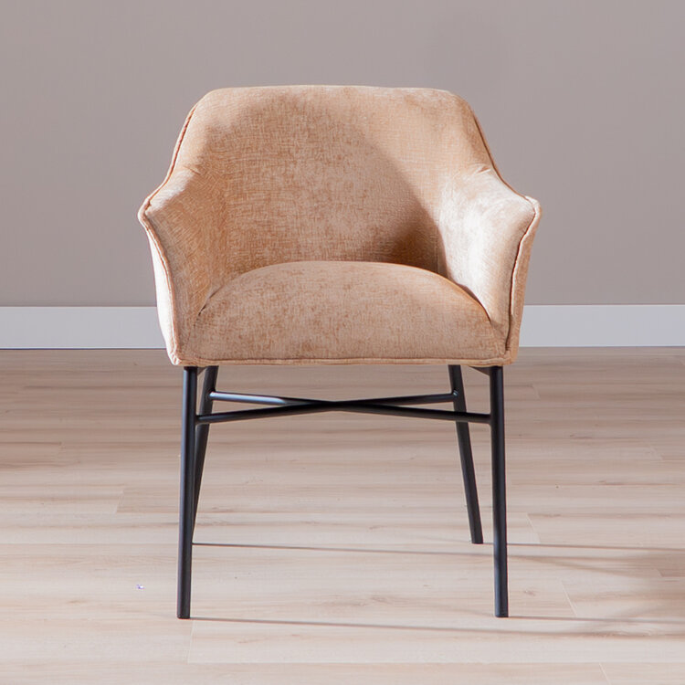 Eetkamerstoel Nubo chenille peach