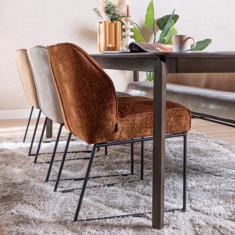 Eetkamerstoel Momo chenille koper