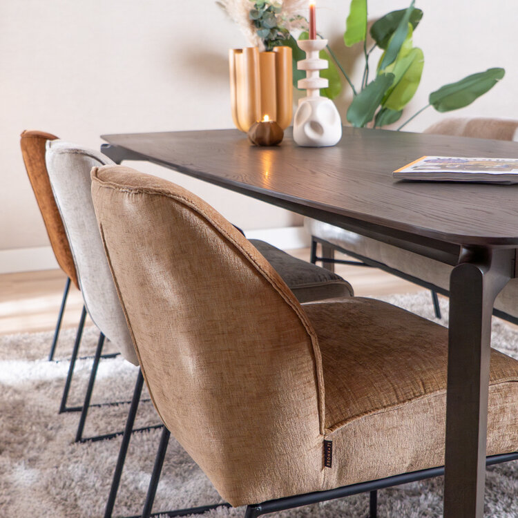 Eetkamerstoel Momo chenille peach