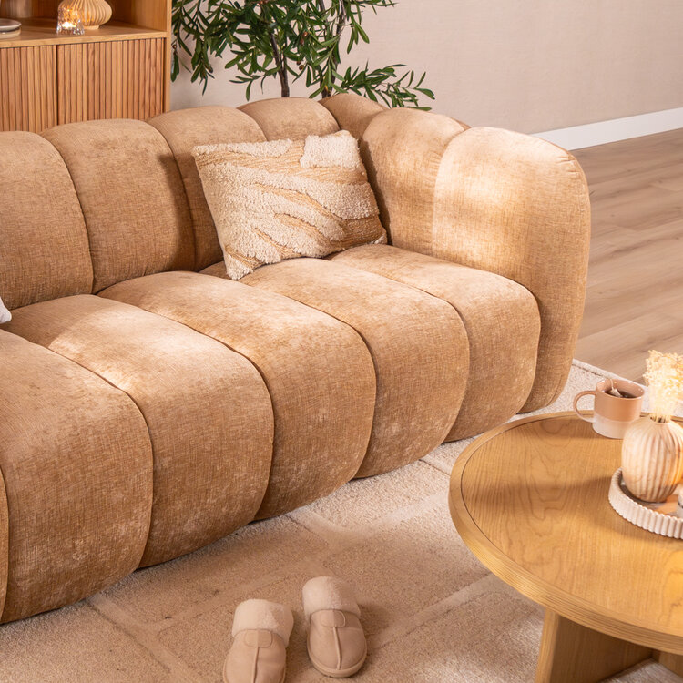 3-zitsbank Luca chenille peach