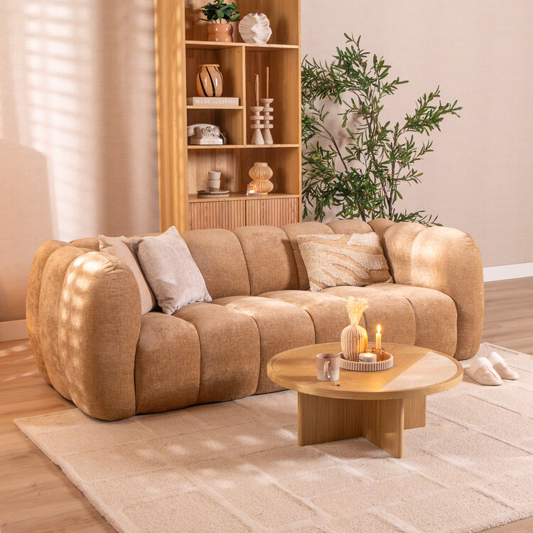 3-zitsbank Luca chenille peach