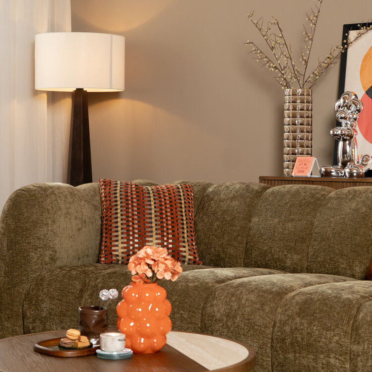 3-zitsbank Luca chenille olijf groen