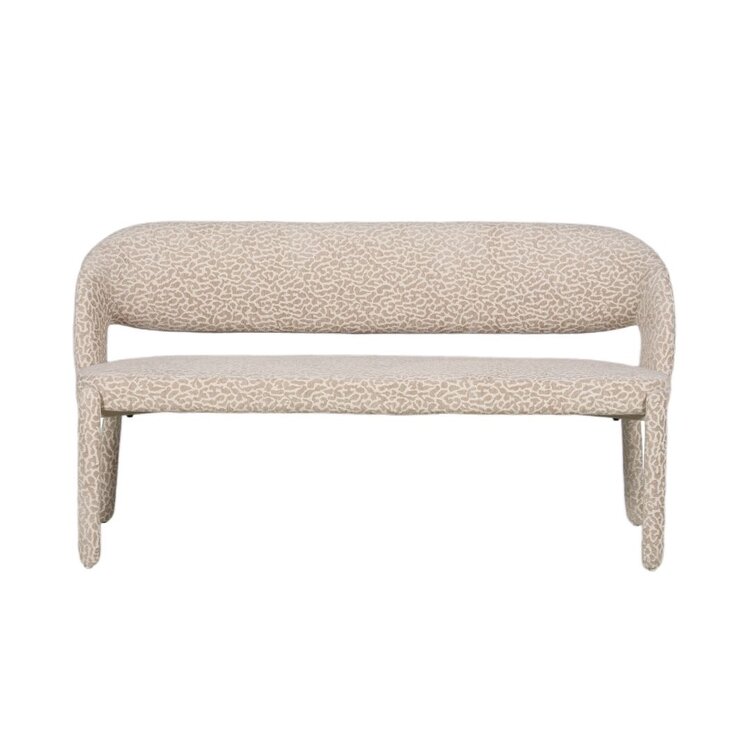 Eetkamerbank Leo taupe leopard 160 cm
