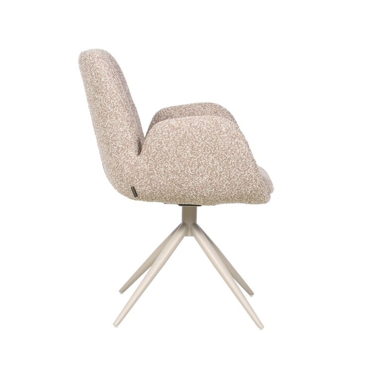 Eetkamerstoel Alex draaibaar bouclé bruin