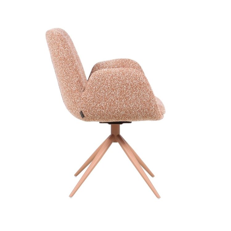 Eetkamerstoel Alex draaibaar bouclé terracotta