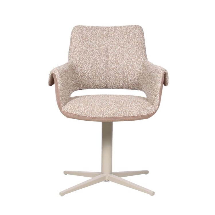 Eetkamerstoel Jules draaibaar bouclé bruin