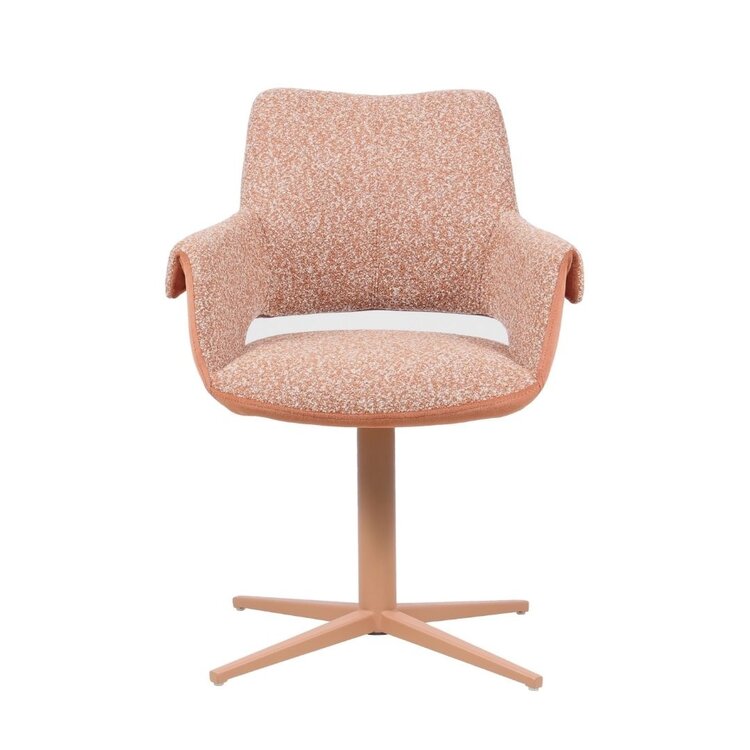 Eetkamerstoel Jules draaibaar bouclé terracotta