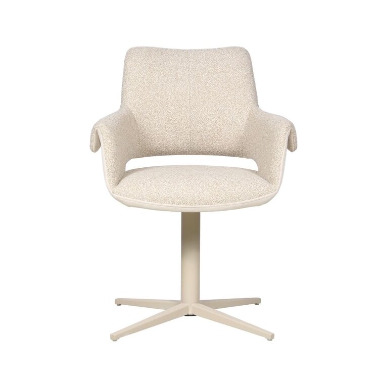 Eetkamerstoel Jules draaibaar bouclé taupe