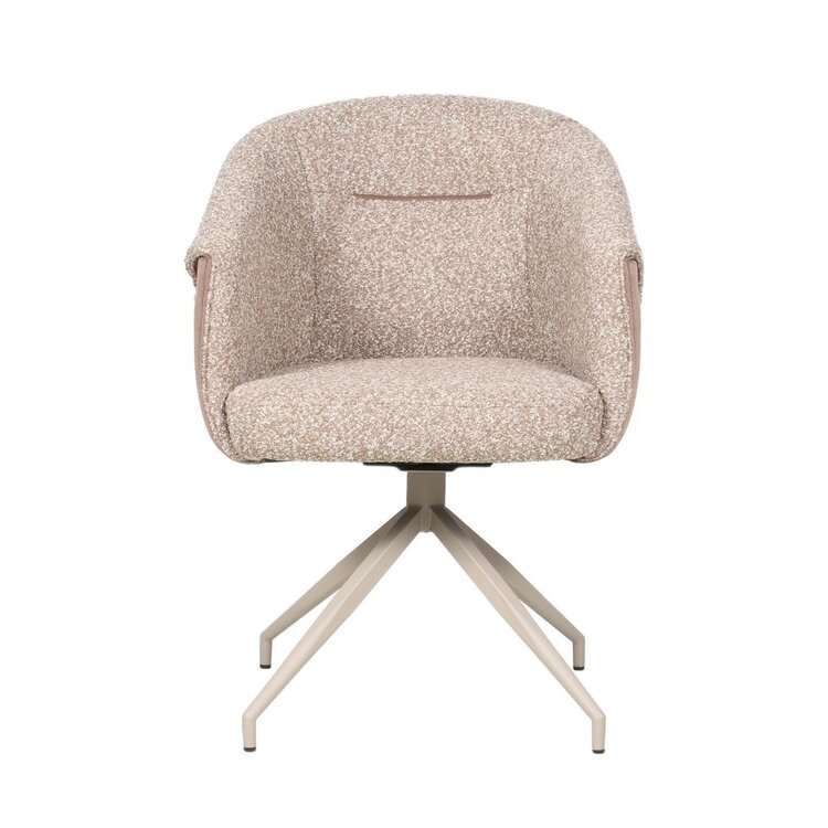 Eetkamerstoel Riley draaibaar bouclé bruin