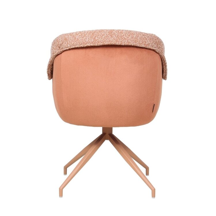 Eetkamerstoel Riley draaibaar bouclé terracotta
