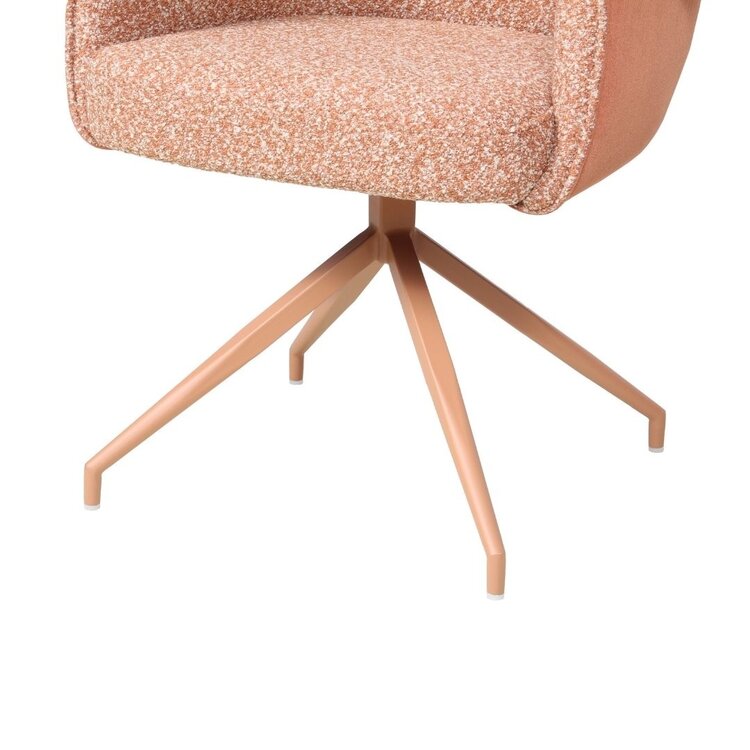 Eetkamerstoel Riley draaibaar bouclé terracotta