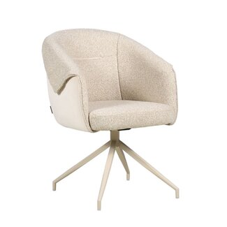 Eetkamerstoel Riley draaibaar bouclé taupe