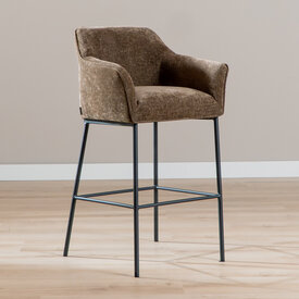 Barkruk Nubo chenille mocha 85 cm