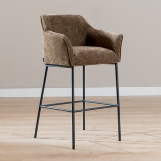 Barkruk Nubo chenille mocha 85 cm