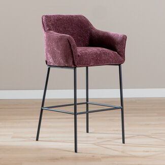 Barkruk Nubo chenille paars 85 cm