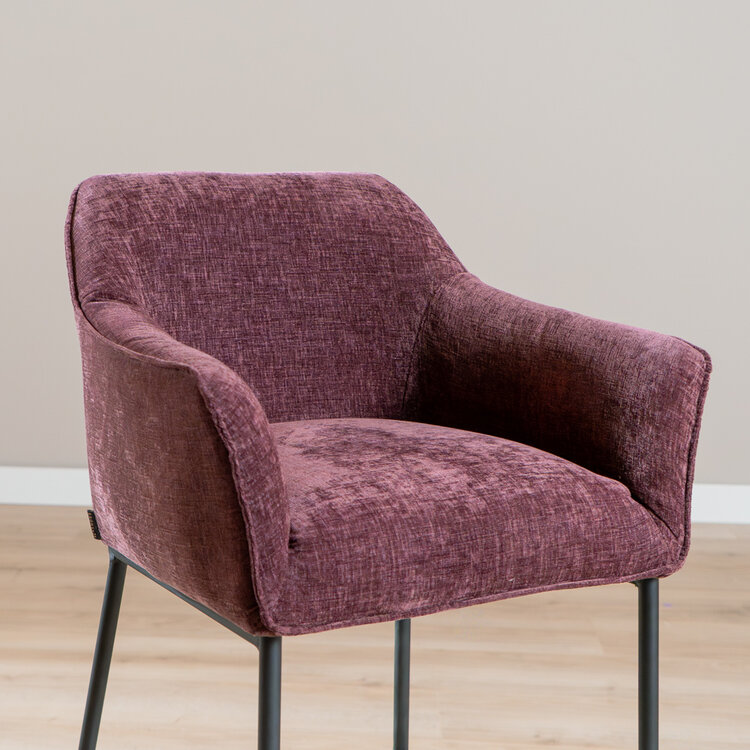 Barkruk Nubo chenille paars 85 cm