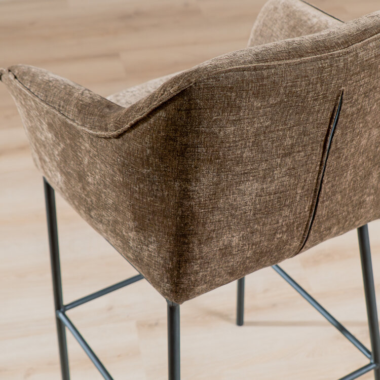 Barkruk Nubo chenille mocha 85 cm