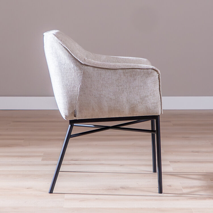 Eetkamerstoel Nubo chenille sand