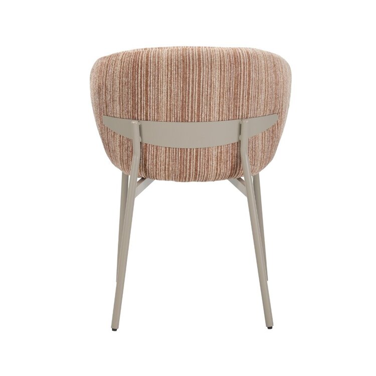 Eetkamerstoel Milo chenille beige/pink