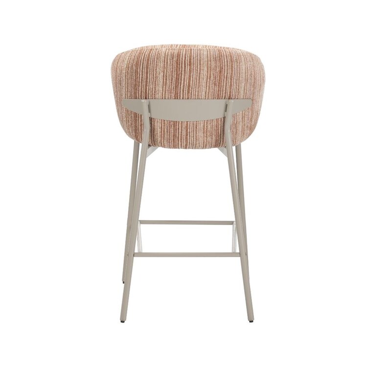 Barkruk Milo chenille beige/pink 70 cm