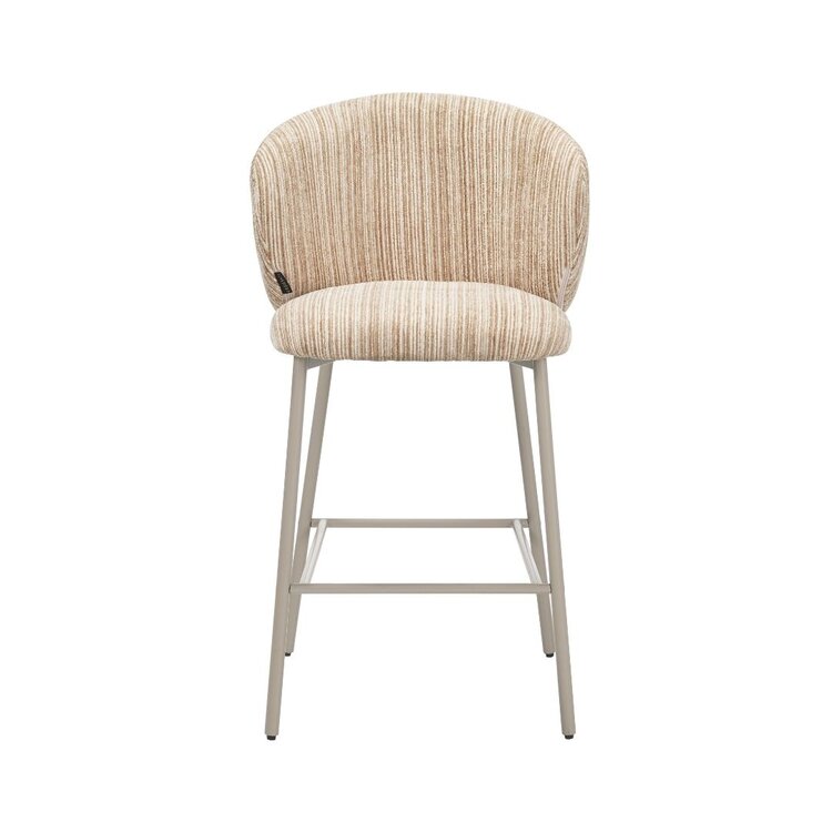 Barkruk Milo chenille beige/taupe 70 cm