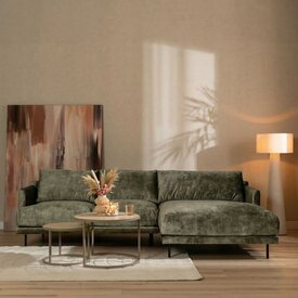 Velvet hoekbank Denver donkergroen rechts